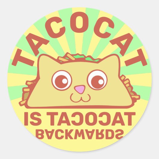 Tacocat Retro Carnival Runder Aufkleber (Vorderseite)