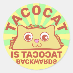 Tacocat Retro Carnival Runder Aufkleber