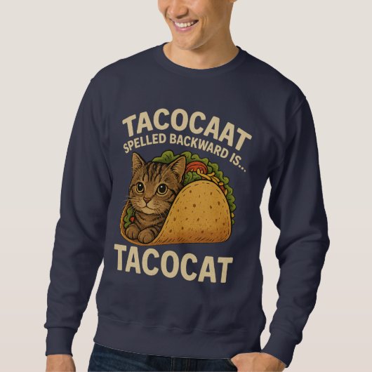 TACOCAT-RÜCKENHINTERD IST ...- Liebe Katze und Tac Sweatshirt (Vorderseite)