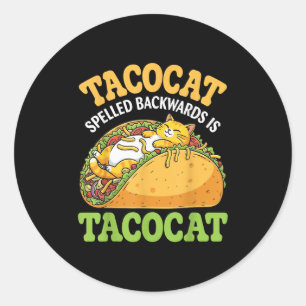 Tacocat rückwärts geschrieben ist Tacocat mit Nied Runder Aufkleber