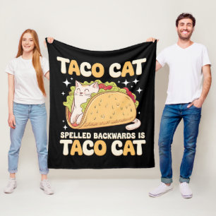 Tacocat Rückwärts Geschrieben Taco Cat Mexikanisch Fleecedecke