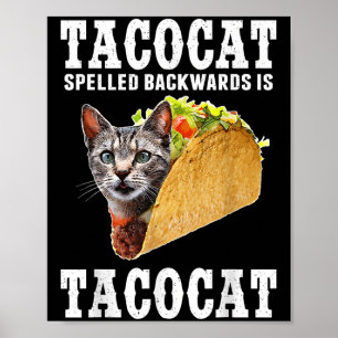 Tacocat rückwärts geschrieben Tacocat Funny Cat Lo Poster