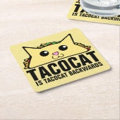 Tacocat rückwärts rechteckiger pappuntersetzer (angewinkelt)