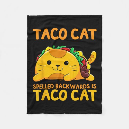 Tacocat-Shirt rückwärts geschrieben Taco Cat Cinco Fleecedecke (Vorderseite)