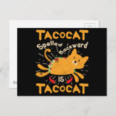 Tacocat Spelled Backwards Cinco de Mayo Cat Taco Postkarte (Vorne/Hinten)