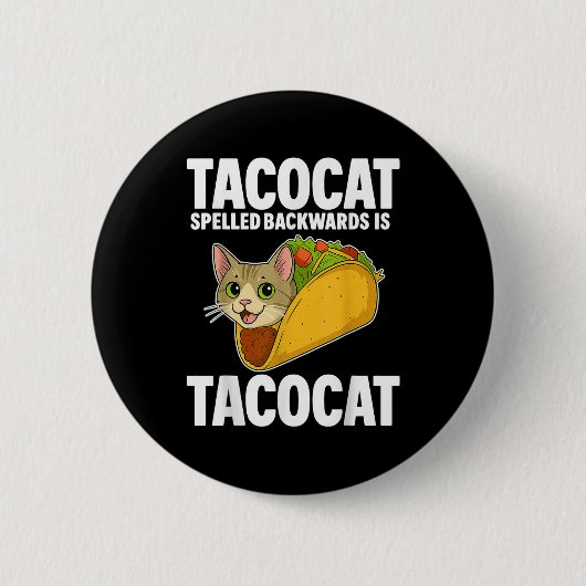 Tacocat Spelling Backed Funny Cat Geschenke Männer Button (Vorderseite)