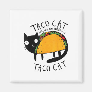 Tacocat Spulen Rückwärts Funny Taco Cat Cinco De Magnet