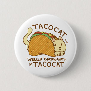 TACOCAT-TIERE IM TACO-CARTOON BUTTON