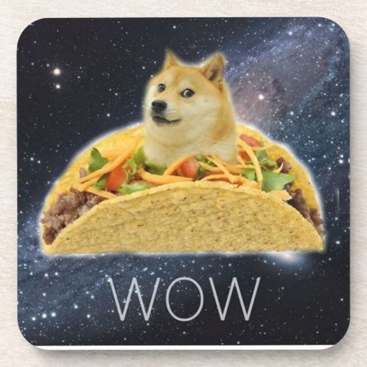 TacoDoge im Raum. Wow Untersetzer (Vorderseite)