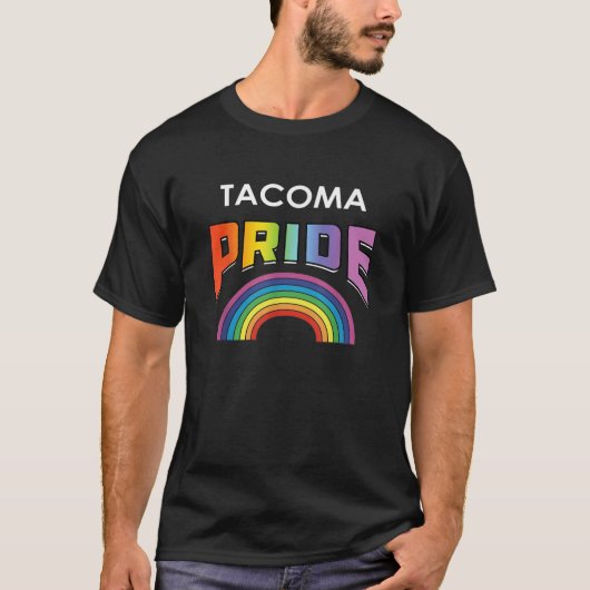 Tacoma LGBT Pride 2020 Rainbow T Shirt (Vorderseite)