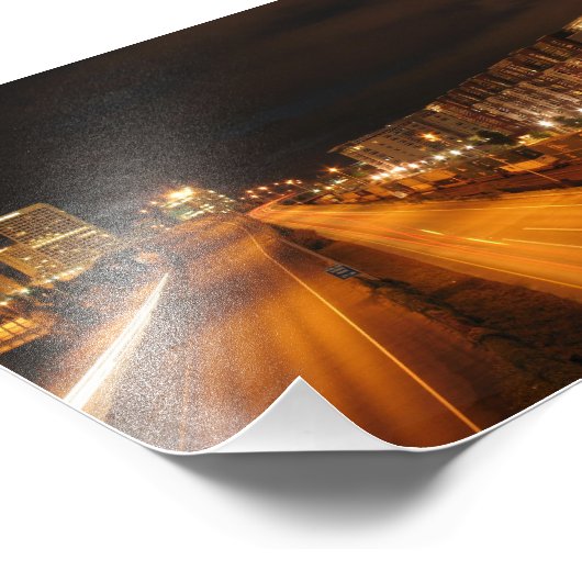 Tacoma Night Scene Fotodruck (Ecke)