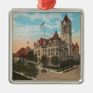 Tacoma, WA - Ansicht des Pierce County Ornament Aus Metall