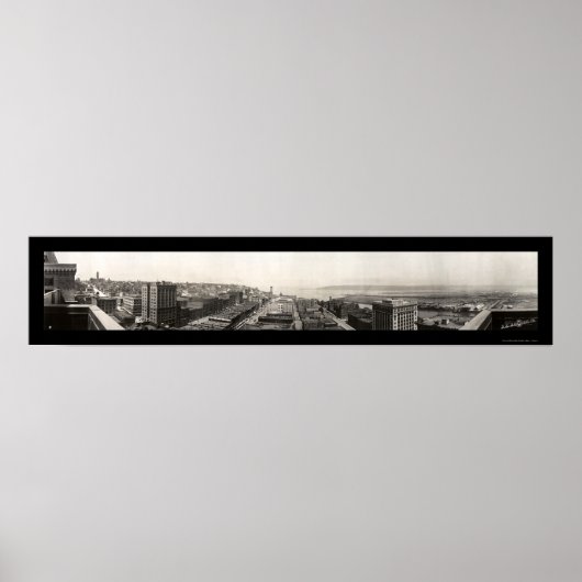Tacoma WA Panorama Foto 1913 Poster (Vorne)