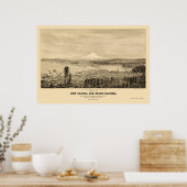 Tacoma, WA Panorama Karte - 1878 Poster (Küche)