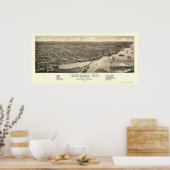 Tacoma, WA Panorama Karte - 1884 Poster (Küche)