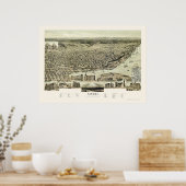 Tacoma, WA Panorama Karte - 1890 Poster (Küche)