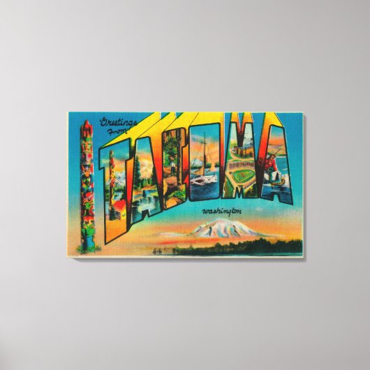Tacoma, Washington - Große Briefmarkenszenen Leinwanddruck (Vorderseite)