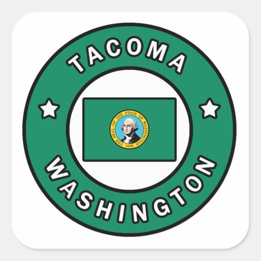 Tacoma Washington Quadratischer Aufkleber (Vorderseite)