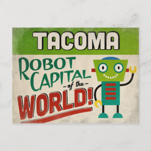 Tacoma Washington Robot - Funny Vintag Postkarte