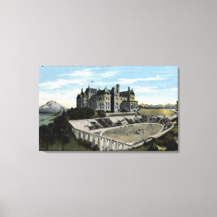 Tacoma, Washington - Sicht auf die High School Leinwanddruck