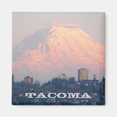 Tacoma, Washington und Mount Rainier Foto Magnet (Vorne)