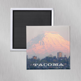 Tacoma, Washington und Mount Rainier Foto Magnet