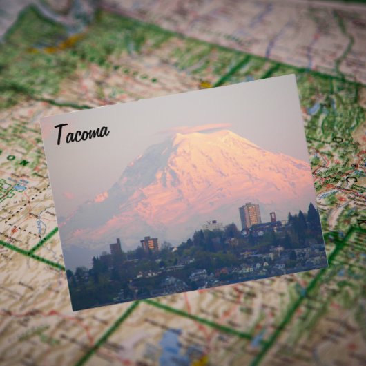 Tacoma, Washington und Mount Rainier Travel Postkarte