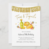 Tacos and Tequila Fiesta Birthday Invitation Einladung (Vorderseite)