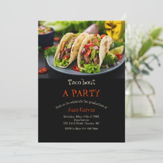 Tacos auf einer Platte Einladung (Stehend Vorderseite)