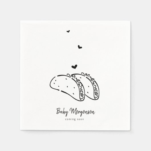 Tacos Baby Shower Napkin Serviette (Vorderseite)
