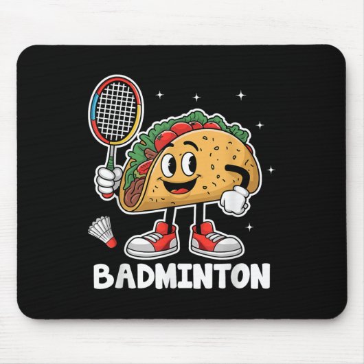 Tacos Badminton Taco Mexikanisches Essen Cinco De Mousepad (Vorne)