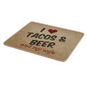 Tacos-Bier-Ehefrau Herz der Leinwand I Schneidebrett (Ecke)