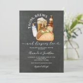 Tacos Brews and Diapers Baby Duschkabine Einladung (Stehend Vorderseite)