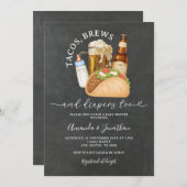 Tacos Brews and Diapers Baby Duschkabine Einladung (Vorne/Hinten)