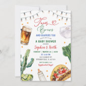 Tacos Brews and Diapers Babydusche Einladung (Vorderseite)
