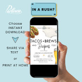 Tacos, Brews and Diapers Lässige Kinderdusche Einladung