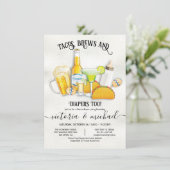 Tacos Brews & Diapers Babydusche Fiesta Einladung (Stehend Vorderseite)