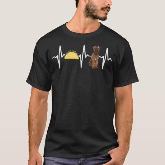 Tacos Briard Heartbeat Dog T-Shirt (Vorderseite)