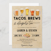 Tacos bringt Windeln zu Babydusche Einladung (Vorne/Hinten)