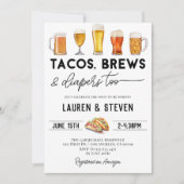 Tacos bringt Windeln zu Babydusche Einladung (Vorderseite)