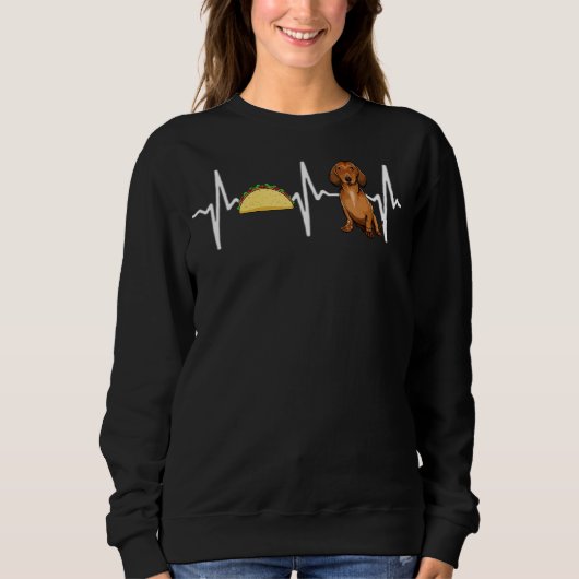 Tacos Brown Dackel Heartbeat Dog Sweatshirt (Vorderseite)