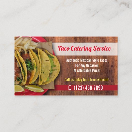 Tacos Catering Service Business Cards Visitenkarte (Vorderseite)