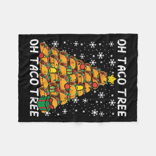 Tacos Christmas Tree Funny Xmas Foodie Mexican Men Fleecedecke (Vorderseite (Horizontal))