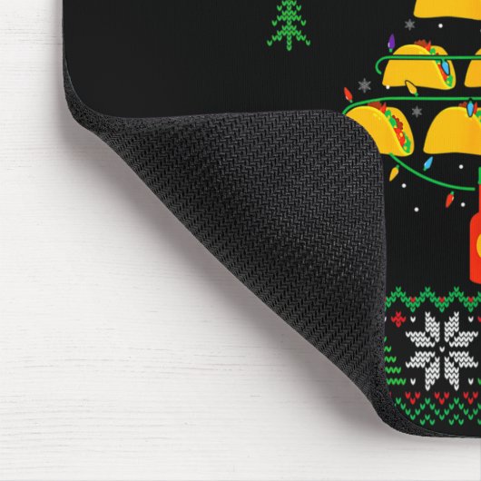 Tacos Christmas Tree Ugly Sweater Christmas Family Mousepad (Ecke)