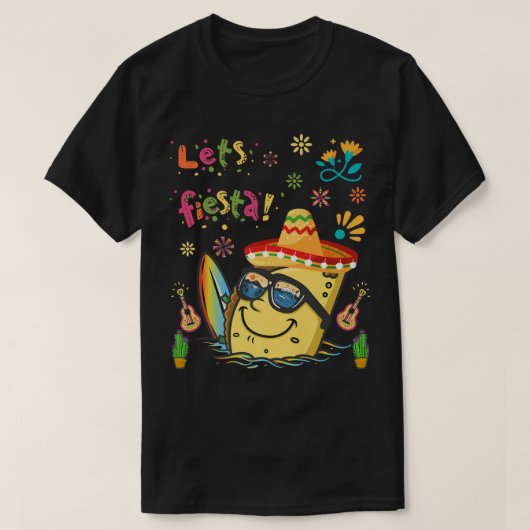 Tacos Cinco De Mayo Meican Guitar Cactus Funny Boy T-Shirt (Design vorne)