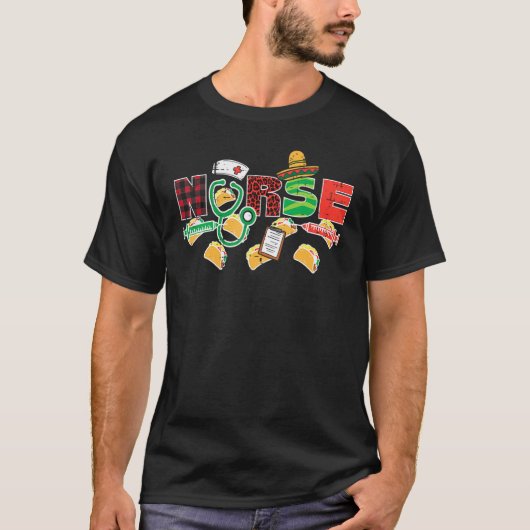 Tacos Cinco De Mayo Nurse Women Scru T-Shirt (Vorderseite)