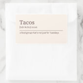 Tacos-Definitionsaufkleber Rechteckiger Aufkleber (Tasche)