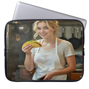 Tacos essend Foto personalisieren anpassen Laptopschutzhülle