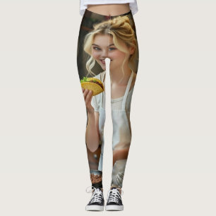 Tacos essend Foto personalisieren anpassen Leggings