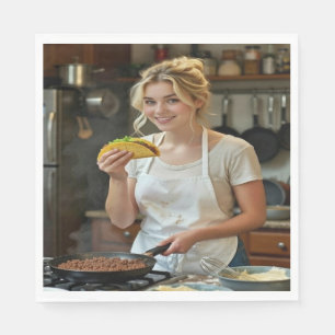 Tacos essend Foto personalisieren anpassen Serviette